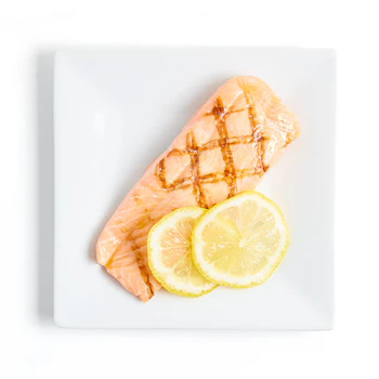 Photo of Tray of Grilled Sustainable Salmon