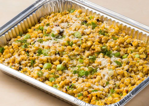 Photo of Tray of Fire Roasted Street Corn