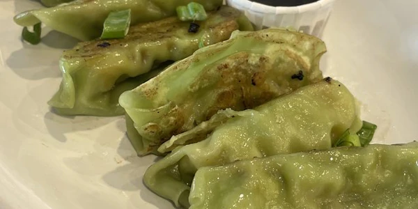 Photo of Steamed Vegetable Gyoza Dumplings Tray