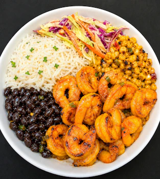 Photo of Golden Achiote Ginger Shrimp Bowl