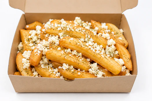 Photo of Tray of Feta Thick-Cut Fries