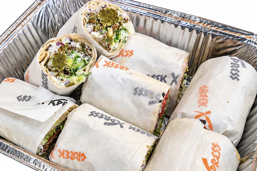 Photo of Half Tray of Vegan Falafel Wraps