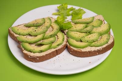 Photo of Slice of Hummus Avocado Toast