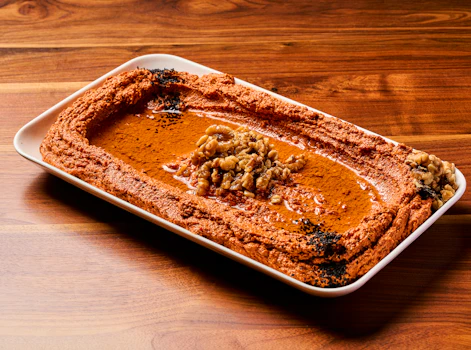 Photo of Half Tray of Muhammara with 10 Pita Breads