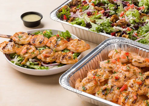 Photo of Tray of Skewered Shrimp Salad