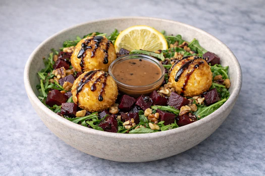 Photo of Fried Goat Cheese Beet Salad Bowl