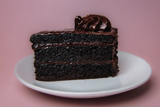 Photo of Slice of Triple Chocolate Cake
