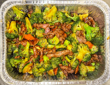 Photo of Tray of Beef with Broccoli