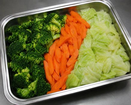 Photo of Small Tray of Steamed Seasonal Veggies
