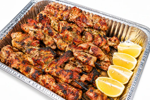 Photo of Half Tray of Pork Souvlaki Sticks