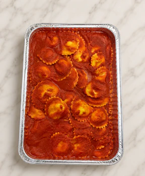 Photo of Tray of Cheese Ravioli with Marinara