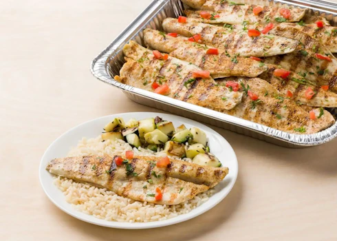 Photo of Tray of Grilled Branzino Plates