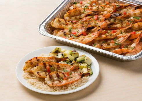 Photo of Tray of Grilled Giant Shrimp Plates