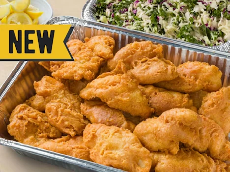 Photo of Tray of Battered Fish & Kaleslaw