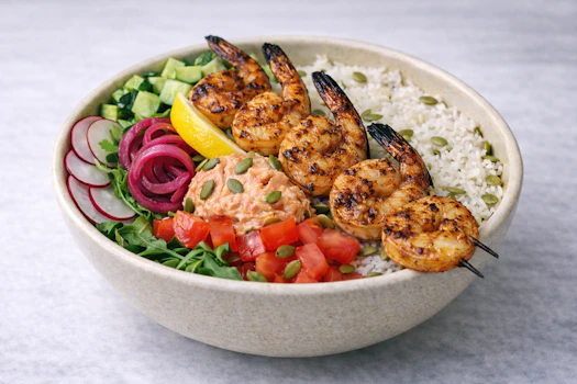 Photo of Grilled Prawns Skewer Bowl