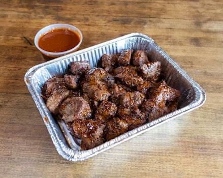 Photo of Tray of Roasted Steak Tips
