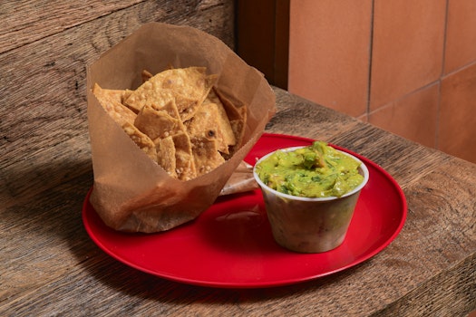 Photo of Tray of Guacamole and Chips