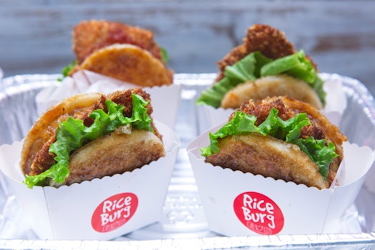 Photo of Half Tray of Vegan Katsu Riceburgers