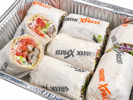 Photo of Half Tray of Pork Souvlaki Wraps