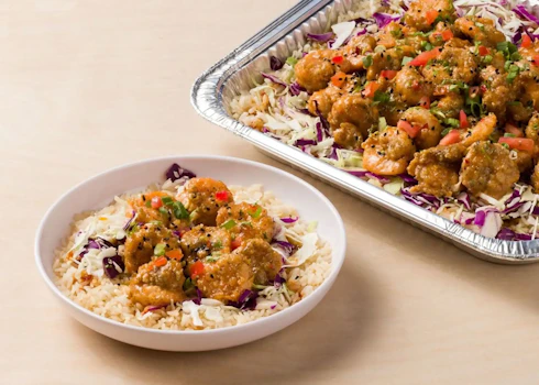Photo of Tray of Dynamite Shrimp Bowls