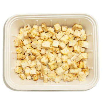 Photo of Tray of Roasted Organic Tofu