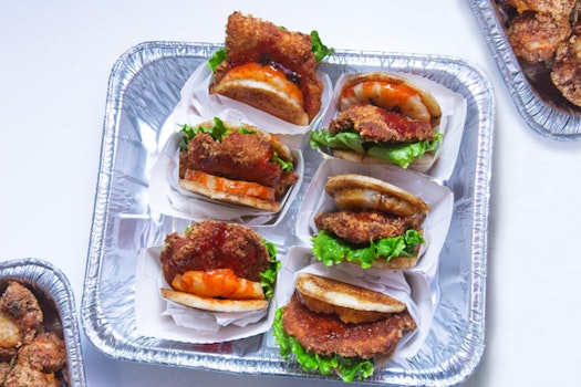 Photo of Half Tray of Chicken Katsu Riceburgers
