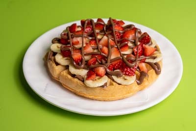 Photo of Toasted Waffle with Chocolate and Fruits