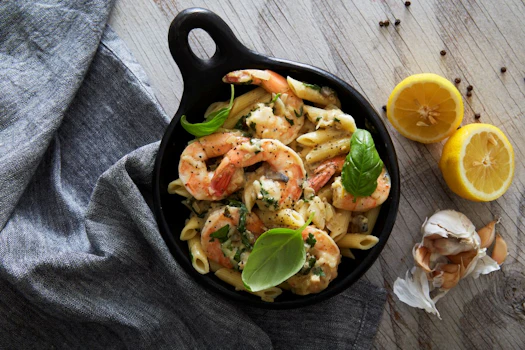 Photo of Tray of Shrimp Alfredo Pasta