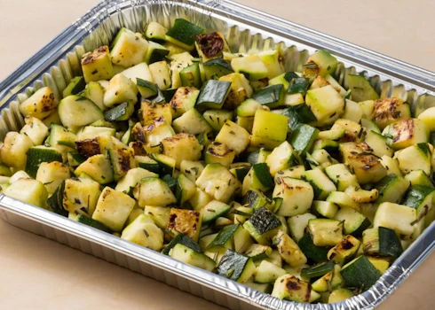 Photo of Tray of Diced Rosemary Zucchini