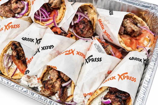 Photo of Half Tray of Pork Souvlaki Pita Sandwiches