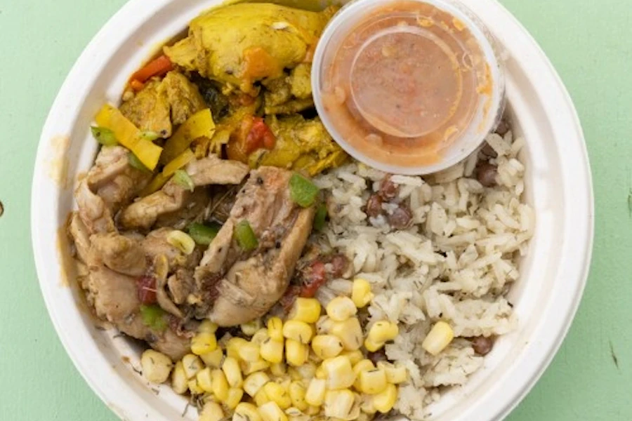 Mr. Pimento Corporate Catering and Group Ordering located at 7221 McNeil Dr, Austin, TX 78729, USA. Mr. Pimento's top menu items include Catering Package 3: The Ultimate Feast, Jerk Chicken Rice Bowl, Jerk Chicken Mac Bowl.