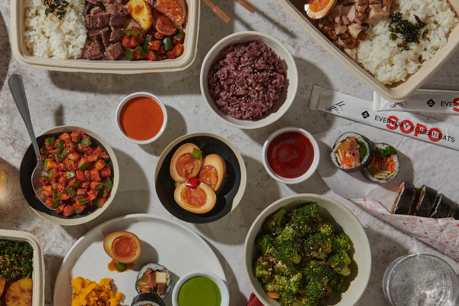 Sopo Corporate Catering and Group Ordering located at 463 7th Ave, New York, NY 10018, USA. Sopo's top menu items include Beef Bulgogi Plate, Smoked Chicken Plate, Seoul Steak Plate.