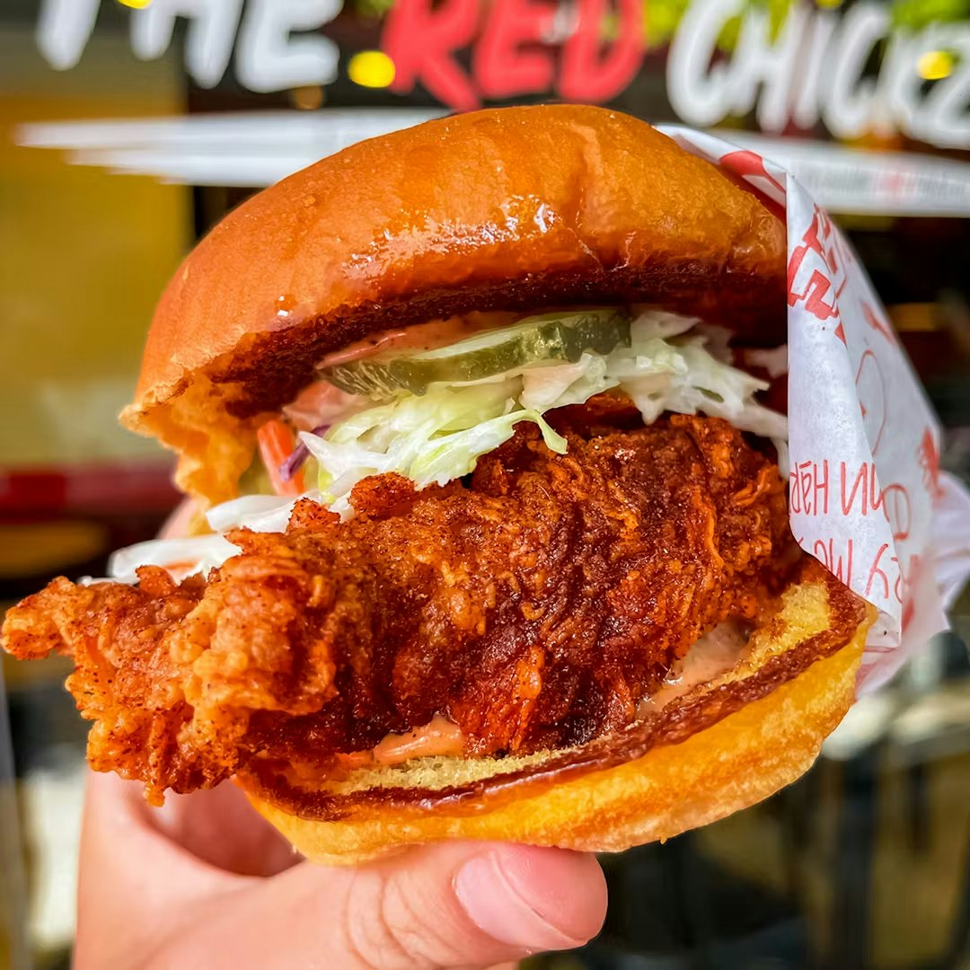 The Red Chickz Corporate Catering and Group Ordering located at 10100 Venice Blvd., Culver City, CA 90232, USA. The Red Chickz's top menu items include The Original Sandwich, Honey Butter Sandwich, Cauliflower Sandwich.