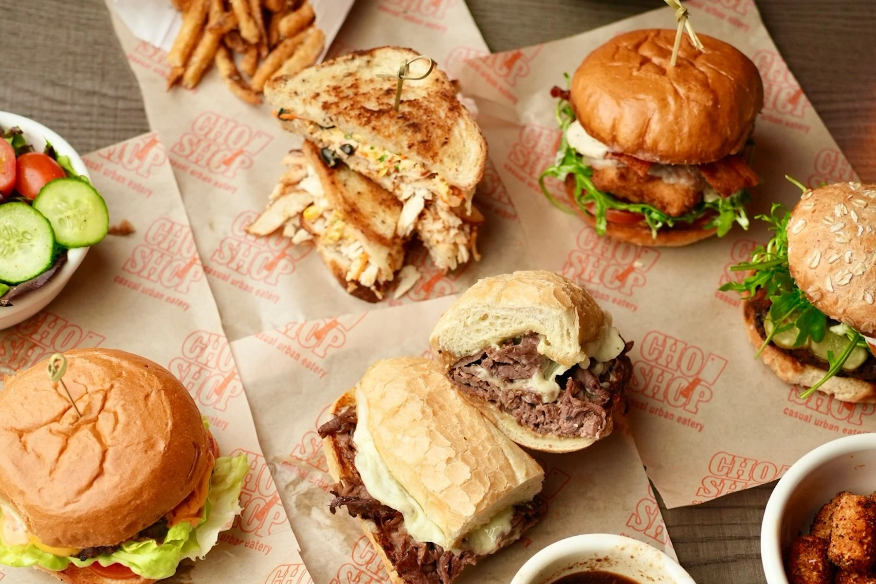 Chop Shop Casual Urban Eatery Corporate Catering and Group Ordering located at 200 Quebec St, Denver, CO 80230, USA. Chop Shop Casual Urban Eatery's top menu items include Southwestern Chop Salad, Asian Chop Salad, Greek Chop Salad.