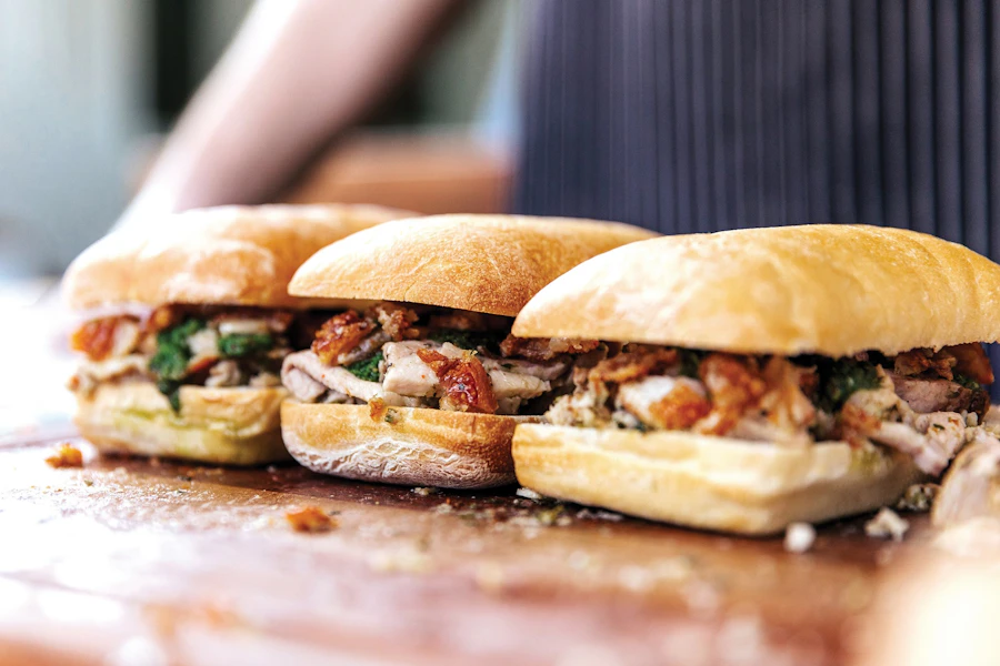 Meat & Bread Corporate Catering and Group Ordering located at 360 Nueces St suite 20, Austin, TX 78701, USA. Meat & Bread's top menu items include Meatball Sandwich, Porchetta Sandwich, Buffalo Chicken Sandwich.