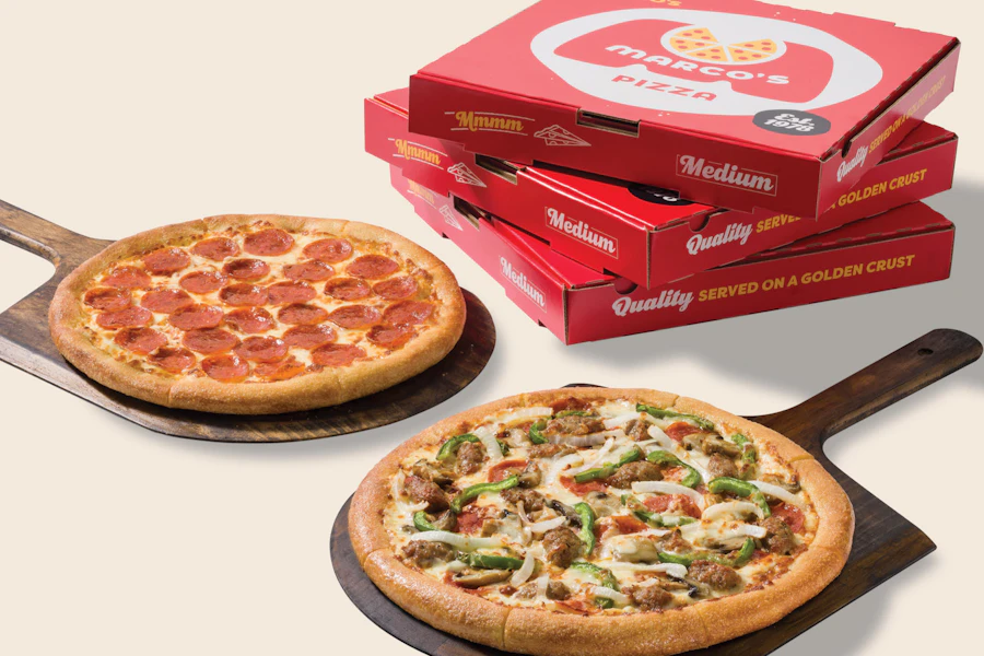 Marco's Pizza Corporate Catering and Group Ordering located in Austin. Marco's Pizza's top menu items include Small Hawaiian Chicken Pizza, Small The Philly Pizza, 12" Chicken Club Sub.