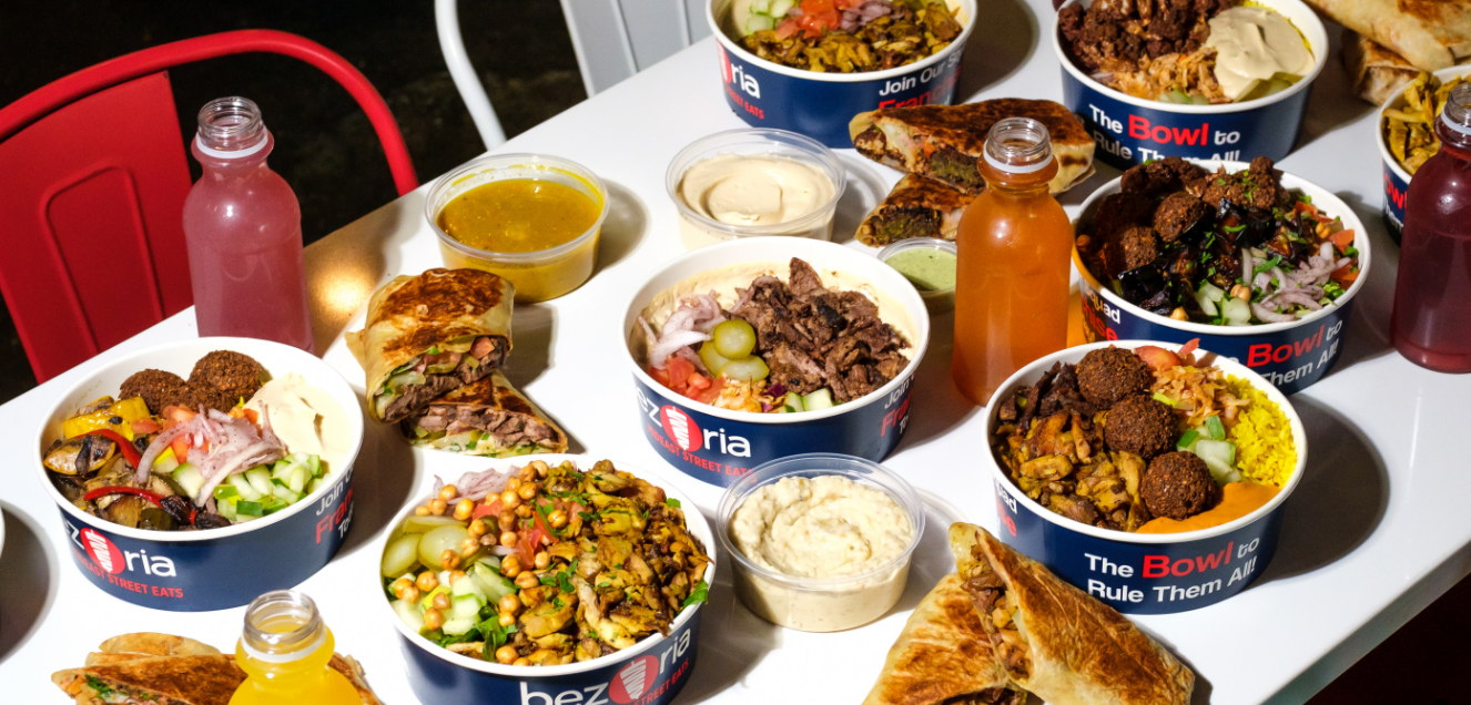 Bezoria Corporate Catering and Group Ordering located in Atlanta. Bezoria's top menu items include Rice Bowl, Pita Sandwich Lunch Box, Saj Sandwich Lunch Box.