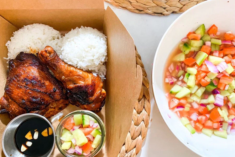Patok by Rach Corporate Catering and Group Ordering located at 5057 Broadway, New York, NY 10034, USA. Patok by Rach's top menu items include Half Tray of Veggie Lumpia, Half Tray of Chicken Adobo, Half Tray of Chicken BBQ.