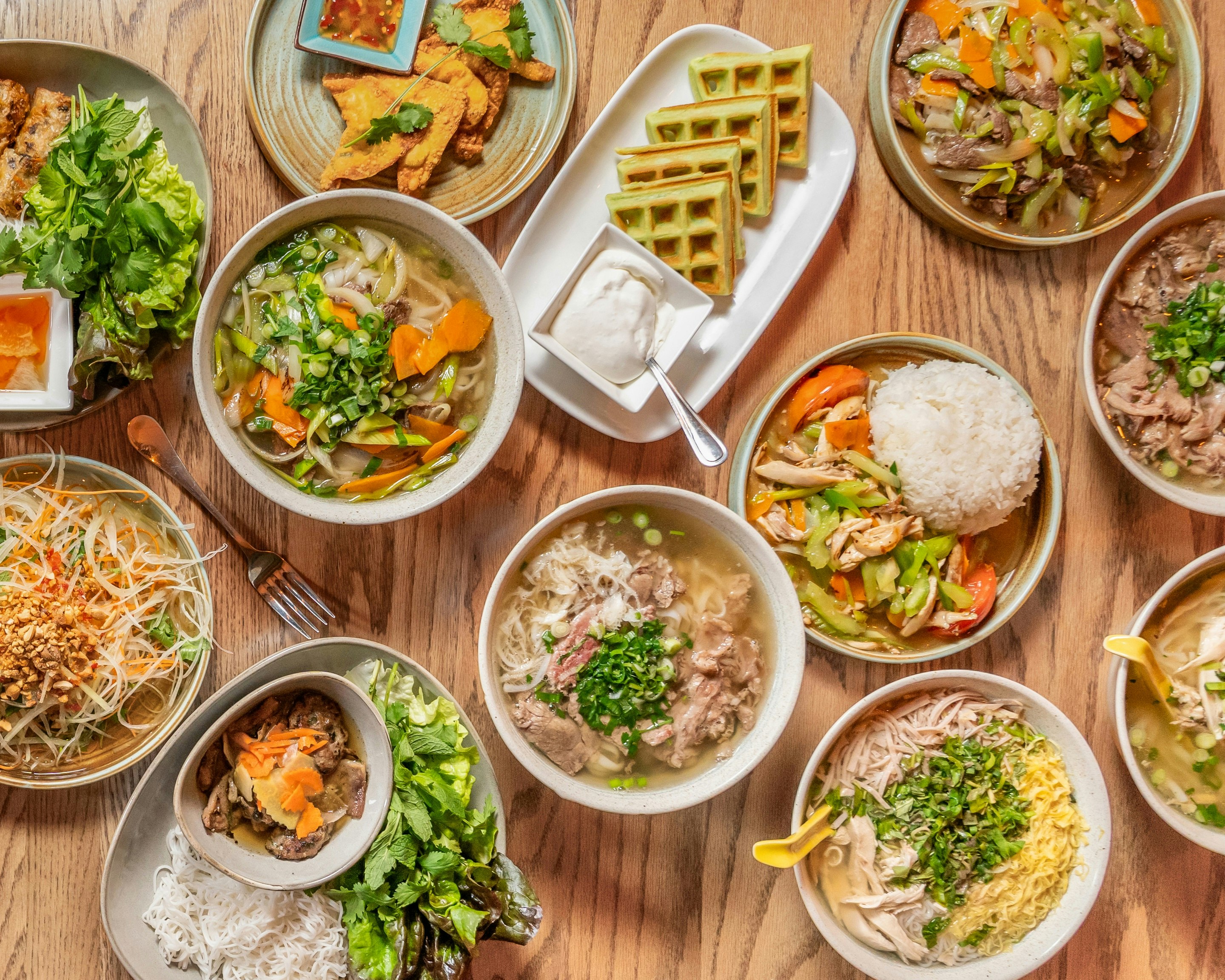 Turtle Tower Corporate Catering and Group Ordering located at 220 California St, San Francisco, CA 94111, USA. Turtle Tower's top menu items include Regular Phở Tái, Regular Phở Bò Đặc Biệt, Regular Phở Gà.