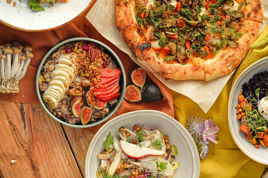 The Butcher's Daughter Corporate Catering and Group Ordering located at 8755 Melrose Ave, West Hollywood, CA 90069, USA. The Butcher's Daughter's top menu items include Boxed Lunch, Individual Boxed Lunch, 10-Person Butcher's Breakfast Club Package.