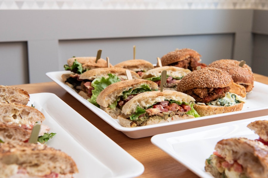 Schnippers Corporate Catering and Group Ordering located at 620 8th Ave, New York, NY 10018, USA. Schnippers's top menu items include Tray of French Fries, Tray of Sweet Potato Fries with Maple Dipping Sauce, Tray of Onion Rings.