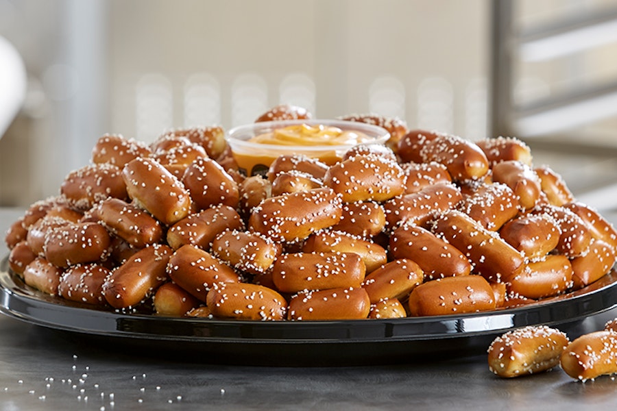 Philly Pretzel Factory Corporate Catering and Group Ordering located at 4 Squire Rd, Revere, MA 02151, USA. Philly Pretzel Factory's top menu items include Tray of Large Rivets, Individual Pretzels, Tray of Mini Pretzel Dogs.