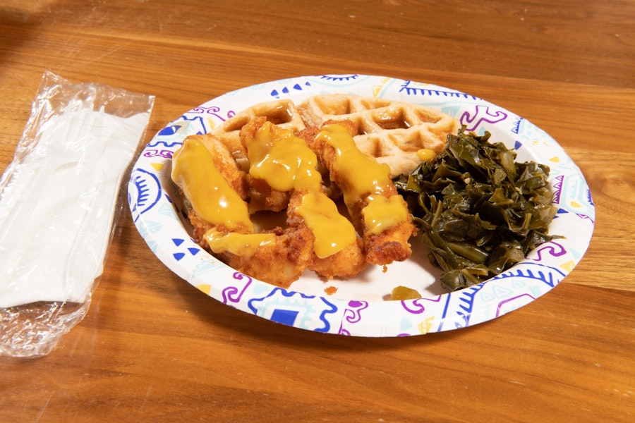 Capital Chicken & Waffles Corporate Catering and Group Ordering located at 1701 14th St SE, Washington, DC 20020, USA. Capital Chicken & Waffles's top menu items include Tray of CCW Cheesy Mac, Tray of Grilled Chicken Tenders, Tray of BBQ Pork.