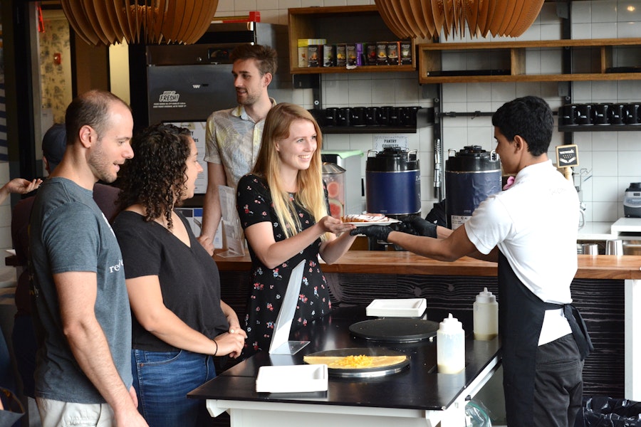 Two Crepes Catering Corporate Catering and Group Ordering located at 77-7 37th Ave, Jackson Heights, NY 11372, USA. Two Crepes Catering's top menu items include Family Bowl of Fruit, Serving of Scrambled Eggs, Boiled Egg.