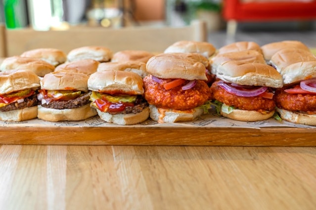 Plant-Based Sliders and Wings Appetizer Spread - Main Image