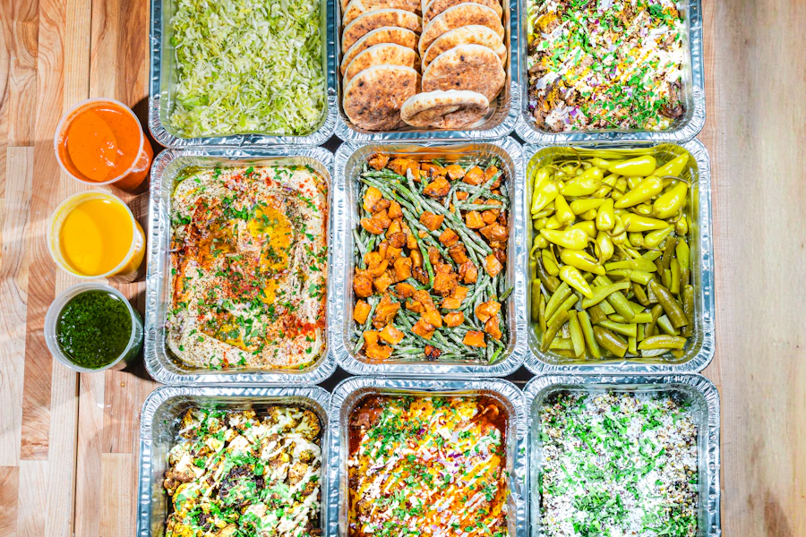 Miss Ada Corporate Catering and Group Ordering located at 184 DeKalb Ave, Brooklyn, NY 11205, USA. Miss Ada's top menu items include Chicken Shawarma Grain Bowl, Salmon Grain Bowl, Dip Spread Platter.